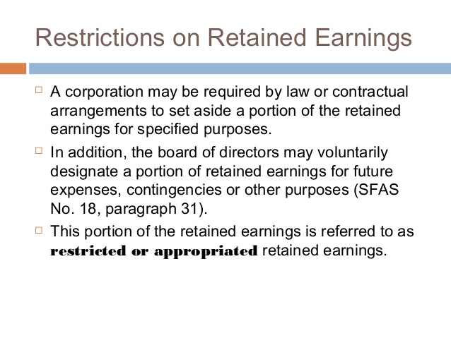 appropriated retained earnings