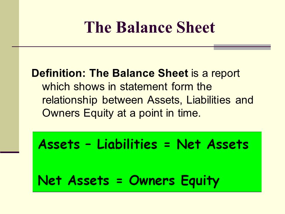 balance sheet definition